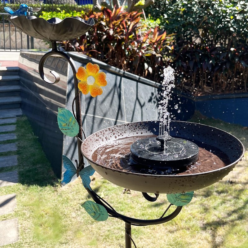 Aifeorzo Free Standing Solar Bird Bath, 58" Tall Decorative Birdbath