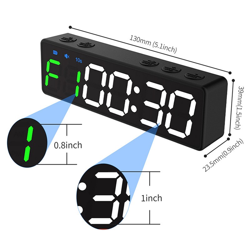 Mini Gym Timer Rechargeable Stopwatch Portable Countdown/up Clock with Magnetic