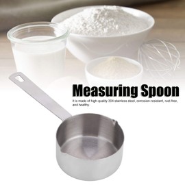 Lybunair Measuring Spoons, Dual Pour Mouth, 304 spotless Steel Measuring Cup with Scale, Kitchen Supplies, Kitchen Gadgets for Milk Powder, Spice, Liquid (1Cup 250ml)