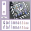 Gradient Purple Press on Nails Medium Almond Fake Nails with