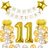 11th Birthday Balloons, Balloons, Decoration Set, Number Balloons, 11 Happy Birthday Garland, Heart Balloons, Confetti Balloons, Birthday Balloons, For Adults, Boys, Girls, Gold
