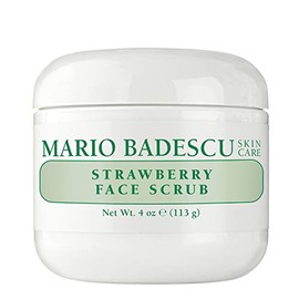 Mario Badescu Exfoliante facial de fresa para todo tipo de piel | Exfoliante facial que afina la piel apagada |Formulado con semillas de fresa y harina de maíz| 113 gr