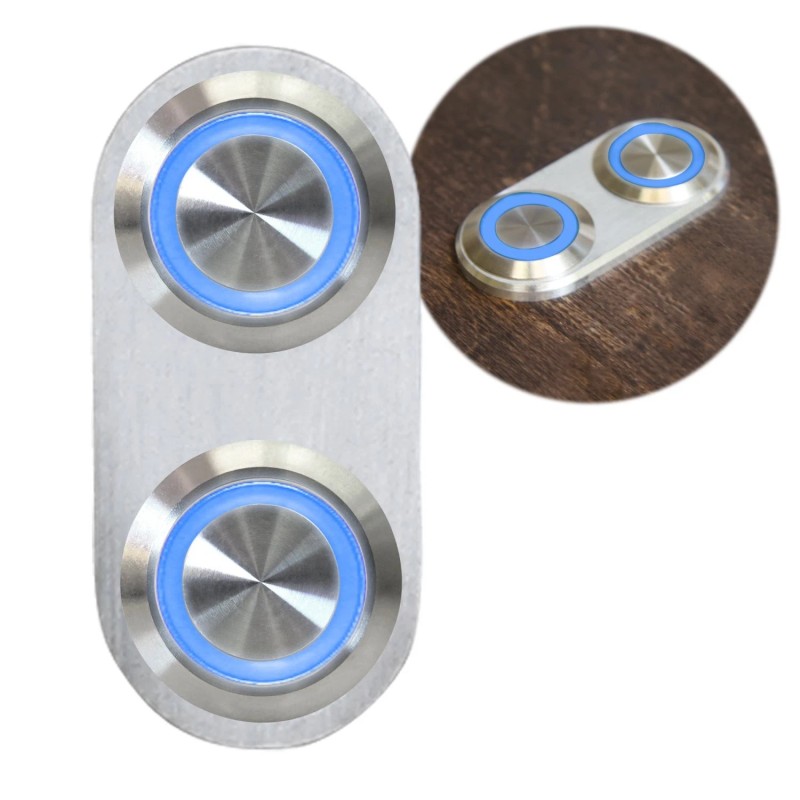 AutoLöc Power Accessories Oval Billet Aluminum 12V Momentary Push Button