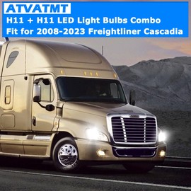 ATVATMT LED Bulbs for Freightliner Cascadia Lights 2008-2017 2018 2019 2020 2021 2022 2023 6500K LED Lights or Fog Lights Cool White Replacement H11LL 55W Halogen Bulbs, Pack of 4