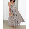 KMBANGI Women Striped Sleeveless Maxi Dress Swing Cutout Midi Dress