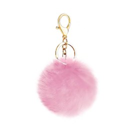Big Pompom Keychain Cute Fluffy Purse Bag Charm Car Key Chain Accessories Birthday Valentine's Day Gifts for Women