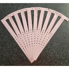 Unbranded 50  3/4" x 10" PASTEL PINK VINYL WRISTBANDS, WRISTBANDS FOR EVENTS