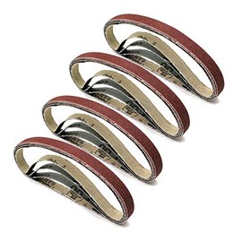 1/2 Inch x 12 Inch Sanding Belt, 4 Each of 60/80/120/180/240 Grits, 20 Pcs Aluminum Oxide Sanding Belts for Belt Sander