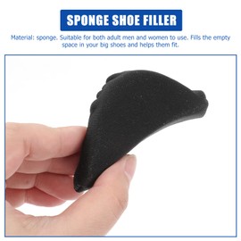 Healifty Almohadillas de pie de Esponja de 2 Pares de Relleno de Zapatos para Hacer Que los Zapatos Grandes se ajusten a una Talla (Negro)