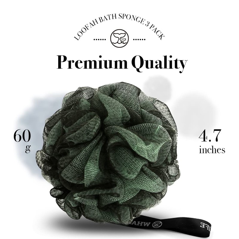 Loofah Sponge Bath Sponge for Women Men 4 Pack (Purple