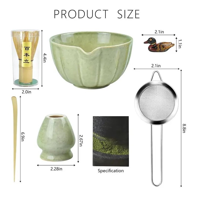 Bushora Matcha Whisk Set – Handcrafted Ceramic Bowl, 100% Natural