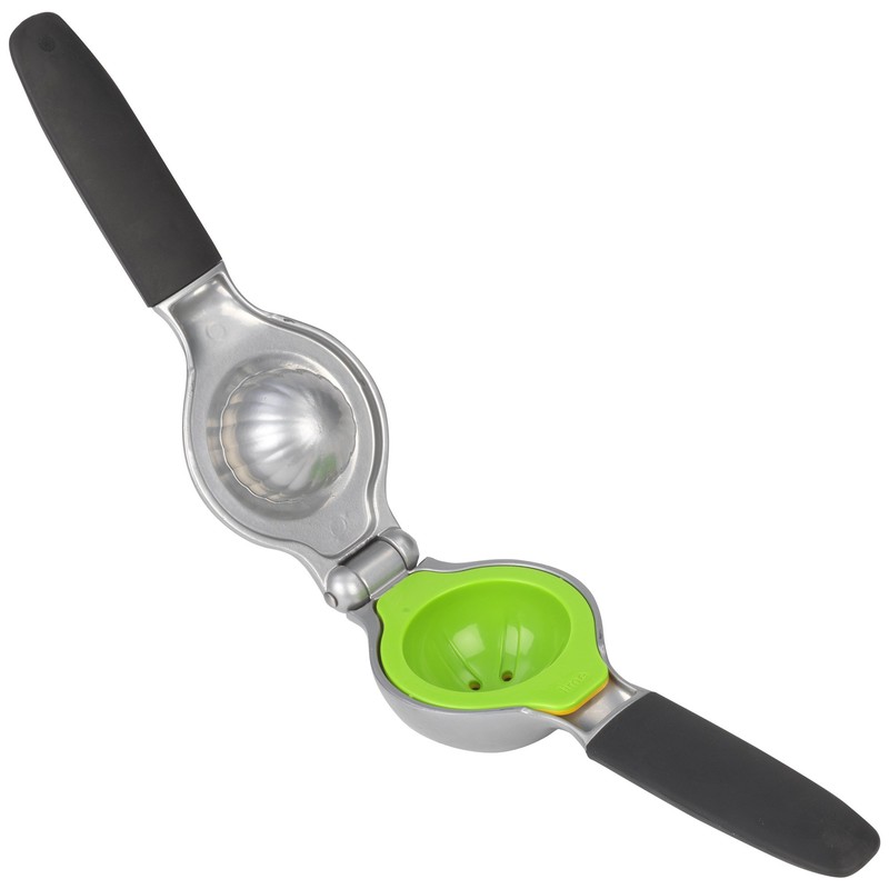 Lemon and lime hand juicer with perfect fit inserts