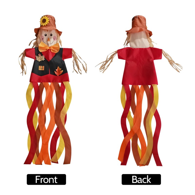 THQZLH Scarecrow Windsock - Fun and Festive Outside Decorations for
