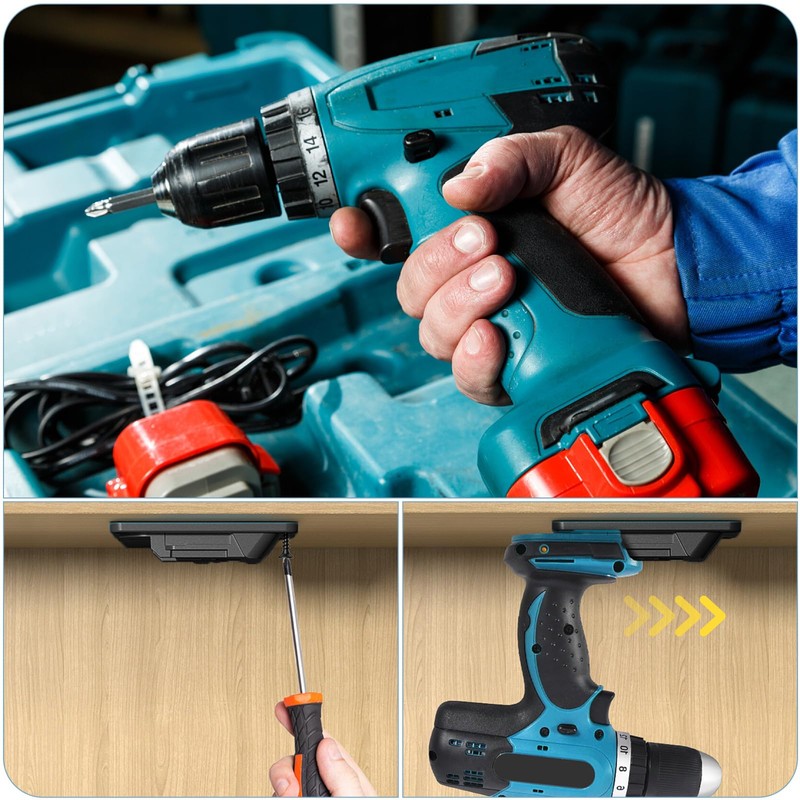 SHUOHONG Pack of 4 Wall Mount Tool Holder for Makita