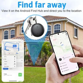 Air Tag Android, 2 Pack Android Smart Tracker Tag Key Finder Compatible with Google Find Hub App (Android Only), Bluetooth Tracker for Luggage, Suitcase, Pet (Black and White, 4 Pack)