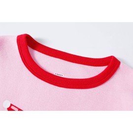 Colobe Girls' Pyjamas Cotton Unicorn Long Sleeve Two Piece Pyjamas Set Cute Panda Children's Sleepwear Winter Christmas Pyjamas Size 1-12 Years, Christmas Pink