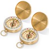 Tebery 2 Pack Classic Pocket Style Copper Clamshell Compass Waterproof