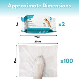 Marco Paul 100pc Antibacterial Pet Wipes - Fragrance & Alcohol Free Cat & Dog Wipes - Paws, Coat, Bum And Ear Wipes For Dogs Cats - Perfect For Dog Grooming Cat Grooming Kitten And Puppy Essentials