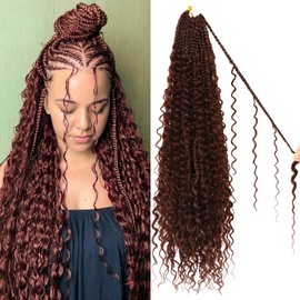 Goddess Boho Box Braids Crochet Hair-8 Packs 24 Inch Crochet Box Braids for Black Women Pre Looped (#4, 24 Inch (Pack of 8))