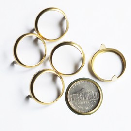 Nickel 5 Cent USA Coin Holder Rim Setting Bezel Nailhead with Prongs Brass Pack/10