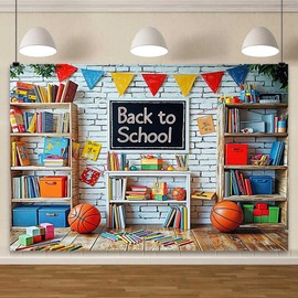 Back to School Photography Backdrop, Welcome Learning Black Chalkboard Book Background, Teacher Teaching Course School Classroom Wall Supplies for Kids Party Supplies Decorations Banner, 7X5FT