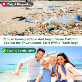 100 Stück Kompostierbare Müllbeutel, Dicker Abbaubarer Müllsack 10L, Reißfeste Bio Beutel Küchen Lebensmittel Abfallbeutel, Biomüllbeutel Hygienebeutel für Küche, Büro, Wohnzimmer(45 x 50 cm)