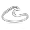 Wave Polished Cute Fashion Ring New .925 Sterling Silver Toe