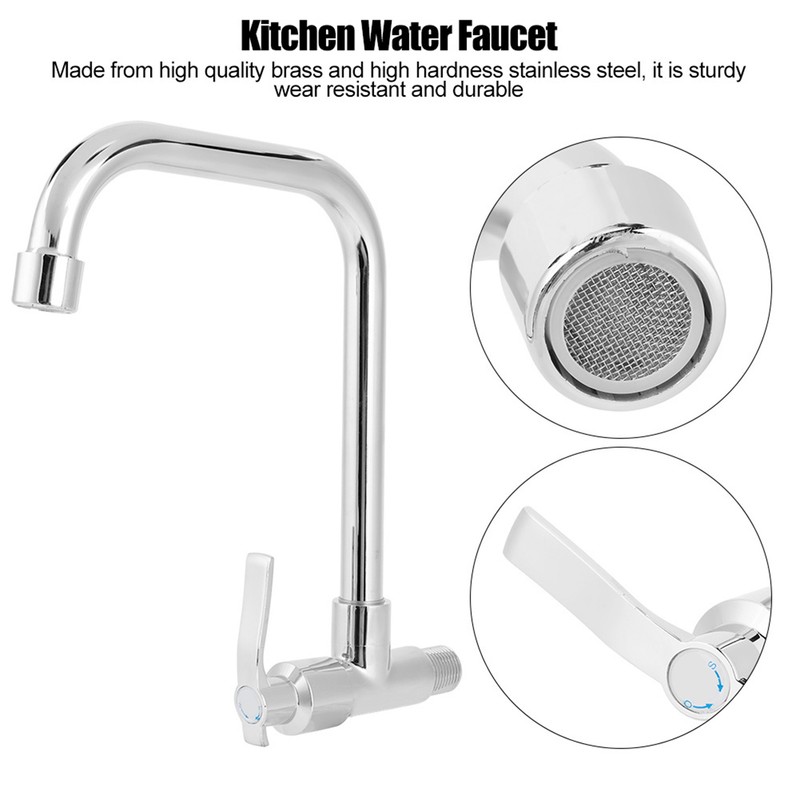 Household G1/2in Kitchen Water Faucet Single Cold Wall Mounted Faucet