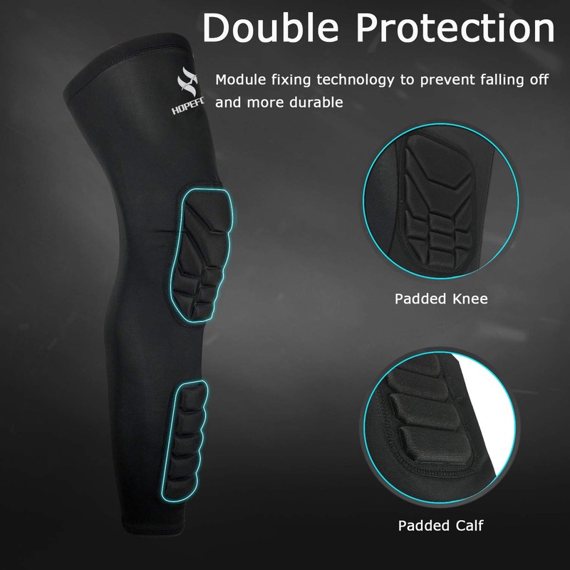 HOPEFORTH Knee Calf Padded 2 Pack Compression Leg Sleeve Shin
