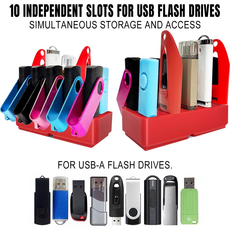 TATMOHIK USB Flash Drive Organizer for Desktop, Space-Saving Design Square