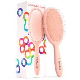 Framar Detangling Brush for Curly Hair – Hair Brushes for Women Detangler, Hair Brush for Women, Hair Detangler Brush for Curly Hair, Elegant Hair Brush Detangler Kids Hair Brush (Champagne)
