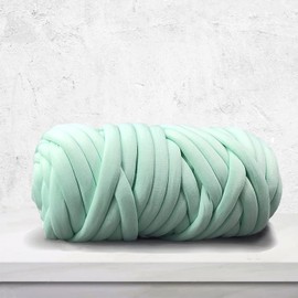 Arm Knitting Yarn for Chunky Yarn Blanket,Braided Knot Throw Cotton Wool Bulky Giant Yarn for Hand Knit Blanket DIY,Soft Washable Tube Bulky Giant Yarn for Weave Craft Crochet(Light Green, 0.55lb)