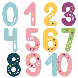 Qyeahkj Jumbo Numbers Boho Bulletin Board Educational Learning Math Posters For Kids Toddlers, Teachers Poster Math Preschool Elementary Classroom Decorations Nursery Homeschool Supplies