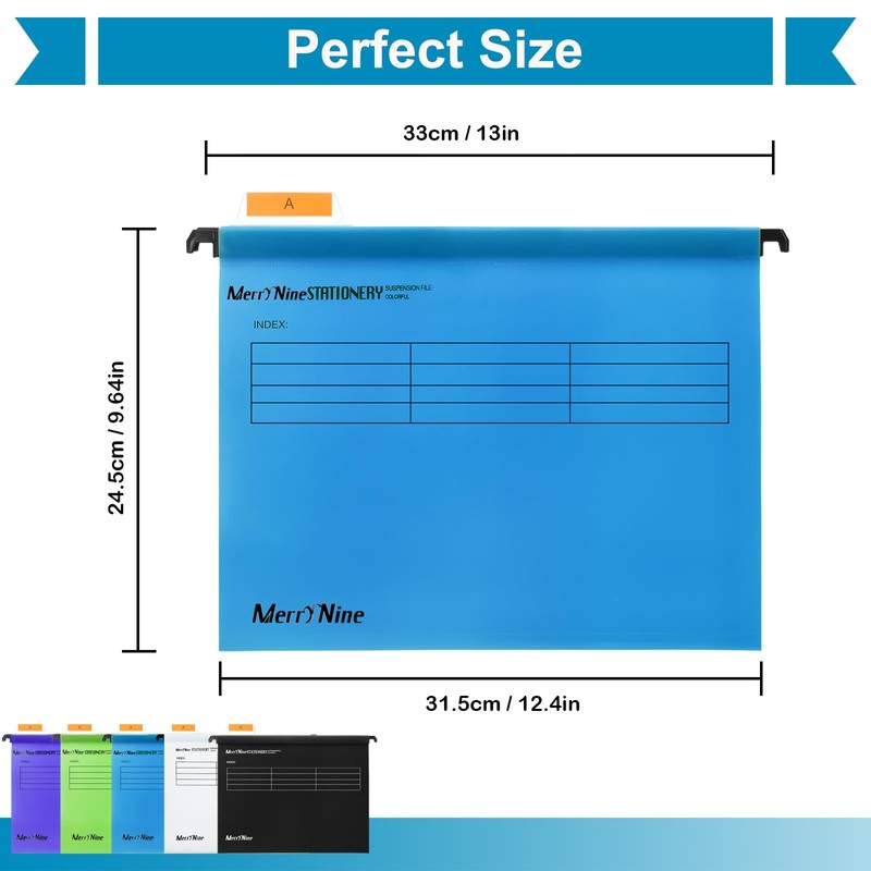 Suspension Files, MerryNine 15PCS Polypropylene Filing Cabinet Suspension Files with