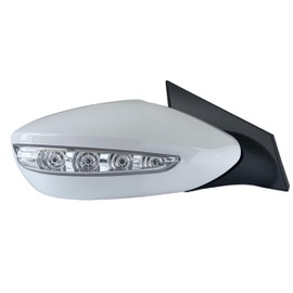 Right Passenger Side Door Mirror White (7 Pins) Fits For Hyundai Sonata 2011-2014 With Power Glass Manual Folding Heated Turn Signal Replace for 87620-3Q110 HY1321168