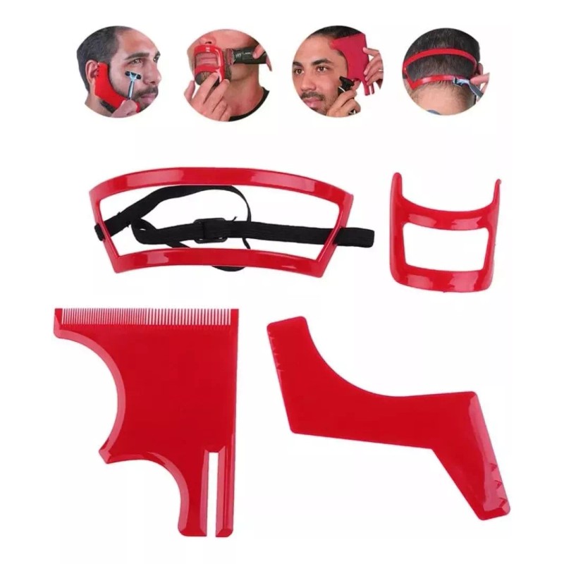 Universo en Linea 4p Kit Peines Plantillas Diseño Moldeado Barba