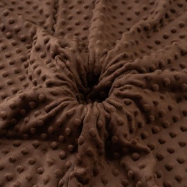 CNSUPMK Minky Dot Fabric by The Yard,62 Inch Wide Soft Plush Fleece Fabric for DIY Crafts Cloths Hndmade Sewing, Cozy Blanket, Pillow Covers, Clothing Making, Throws (Brown, 1 Yard)