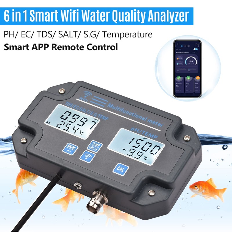 REFENG WiFi Digital Water Quality Tester, Wall Mounted 6 in
