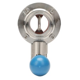 1.5 Inch Butterfly Valve Sanitary,Tri Clamp Sanitary Butterfly Valve with Pull Handle Stainless Steel 304 for Home Brew,Brewing (1.5" Tri-Clamp Butterfly Valve)