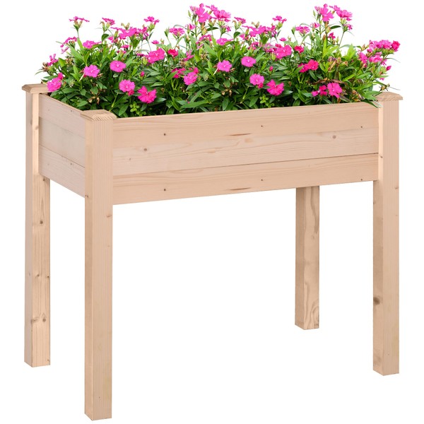 Outsunny Raised Garden Bed with Legs, 34" x 18" x