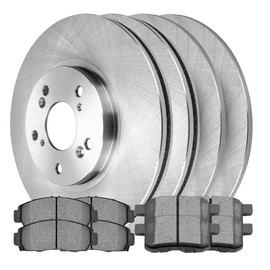 AutoShack Front and Rear Brake Kit Rotors and Ceramic Pads Set of 4 Replacement for 2008-2009 Honda Accord 2009-2010 Acura TSX 2.4L 3.5L V6 FWD SCD7874490