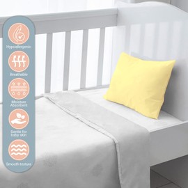 Pizuna Toddler Crib Pillow Cases 33x46cm Mellow Yellow, 2pc 400 Thread Count 100% Long Staple Cotton Luxurious Sateen Weave Baby Small Pillow Cases For Crib Bed By