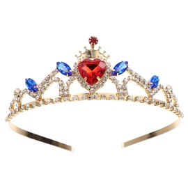 PACKOVE Crystal Rhinestone Tiara Headband Crown Hair Accessory for Birthday Party Wedding Photo Activity