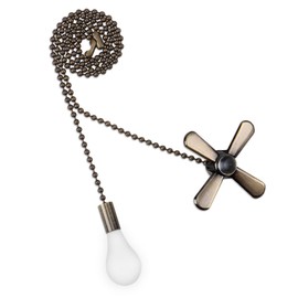 Ceiling Fan Pull Chain - Light Bulb & Fan Pattern Pull Chain Pendant Ceiling Fan Chain, 12 Inches Fan Pulls Chain Extender (4 PCS, Bronze)