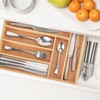 Relaxdays Bamboo Cutlery Tray with 6 Compartments for Kitchen Cutlery
