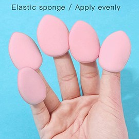 Paquete de 10 Esponjas de Maquillaje para Dedos, Mini Licuadora de Belleza, Almohadillas de Maquillaje para Ojos, Suaves Y Elásticas, Esponjas Maquillaje para Base de Maquillaje, Corrector, Crema BB