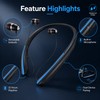 Neckband Bluetooth Earbuds for Calls & Music – Retractable Wireless