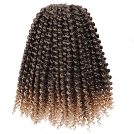 7 Pack 16 Inch Passion Twist Hair Water Wave Synthetic Crochet Braids for Passion Twist Braiding Hair Goddess Locs Bohemian Curl Hair Extensions (7Packs, 16Inch, T27#)