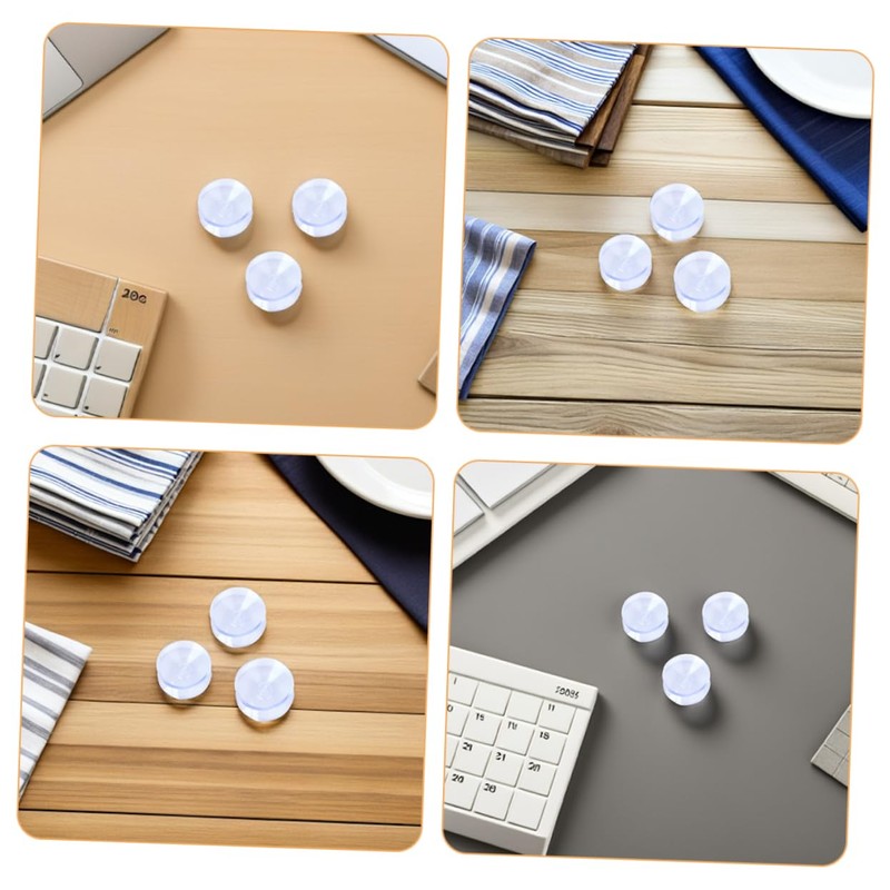 Gatuida 16pcs Transparent Double Sided Non Slip Pads Glass Table