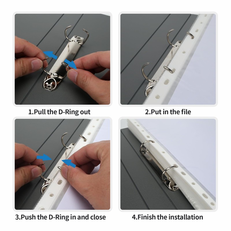 URbantin 2 Ring Binders 0.8 Inch D Ring,4 Pack D